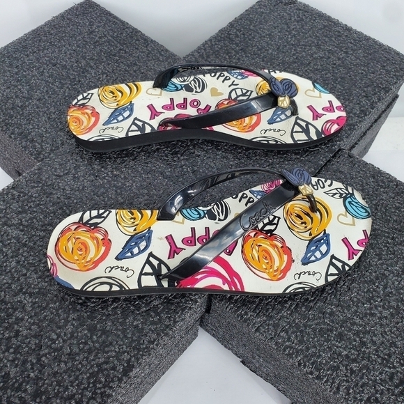 Coach Kasey Womens Poppy Flip Flops Size 7B Multicolor Floral Shoes Q1117 - Picture 7 of 11